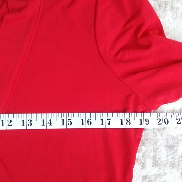 George Stretch V Neck Tie Blouse L Red - Picture 7 of 8